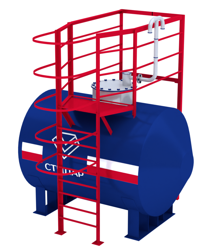 Горизонтальный резервуар РГСН для химических веществ 10 м³ от завода-производителя